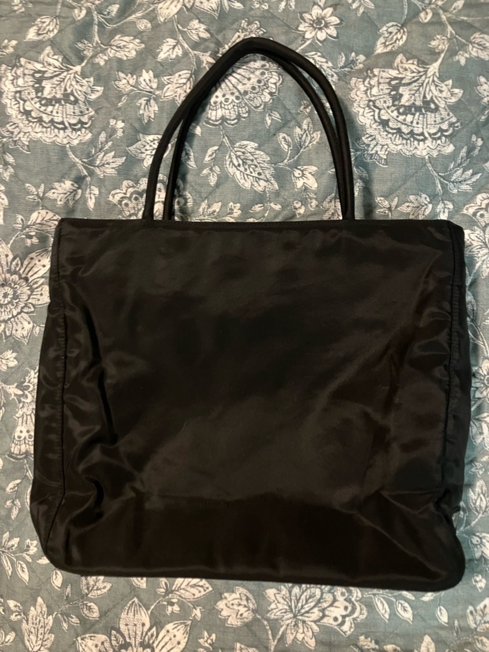 Prada Black Nylon Tote with Double Handles
